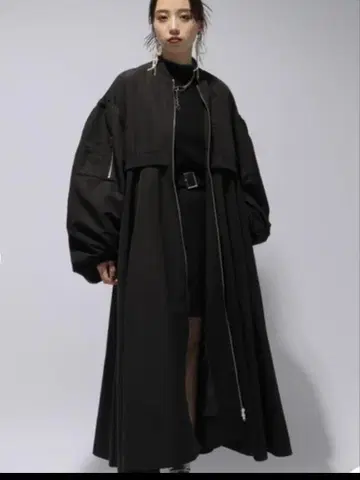 MA-1 블루종 라이크 롱 코트 블랙