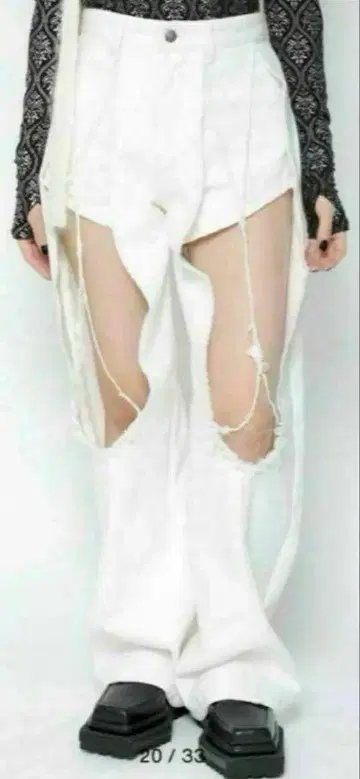 멜트 레이디 데미지 데님 화이트