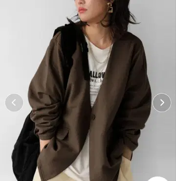 antiqua 노카라 분또 자켓. 브라운.