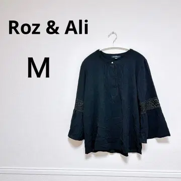 Roz & Ali 블랙 플레어 슬리브 셔츠 M