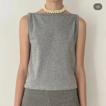 DRAW Cotton Boat Neck Tanktop