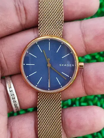SKAGEN 네이비 다이얼 메쉬 밴딩