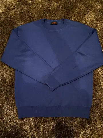 CABaN 코튼 캐시미어 크루넥 니트 블루