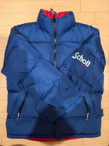 90s Schott 블루 네이비 다운 자켓 S 사이즈