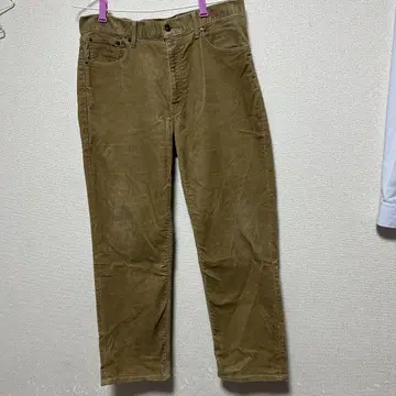 카키 코듀로이 스트레이트 팬츠