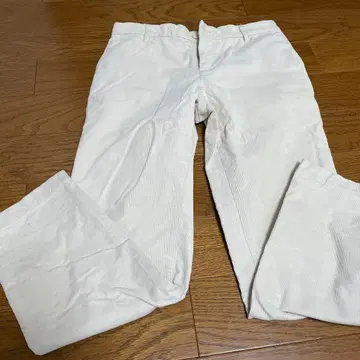 무인양품 화이트 코듀로이 스트레이트 팬츠 L