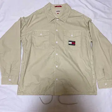 TOMMY JEANS 오버 사이즈 셔츠 자켓 베이지 L 사이즈