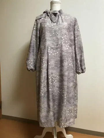 보우 칼라 루즈핏 원피스 기모노 리메이크  연보라