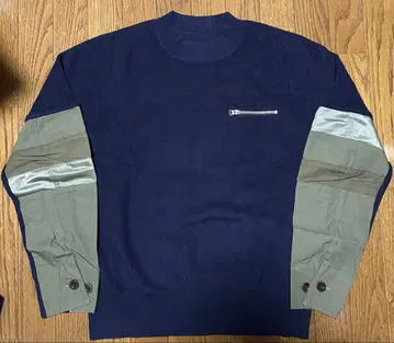 sacai COTTON NYLON OXFORD KNIT PULLOVER