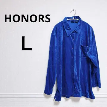 HONORS 파랑 플리스 긴팔 셔츠