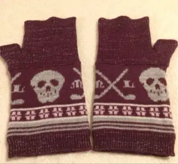 MARK & LONA 마크앤로나 장갑 와인 레드 스컬 디자인