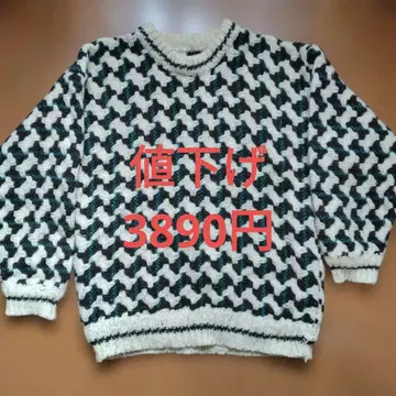 에콰도르 니트 스웨터 울 100% 아이보리 블랙 스웨터