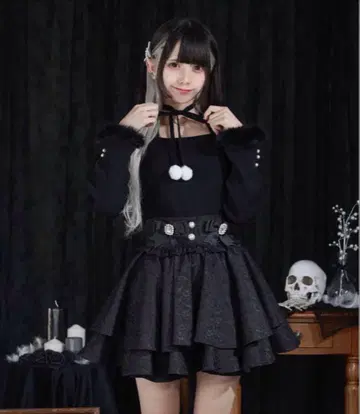 Palelfy 파르엘피 퍼 달린 리본 소매 컨셔스 니트