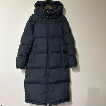 무인양품 후드 부착 롱 다운 코트 블랙