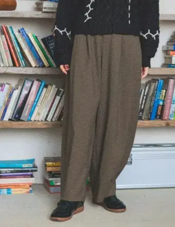 니코앤드 체크 트윌 팬츠