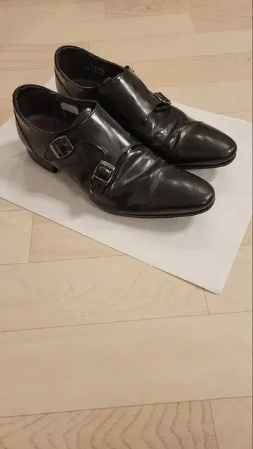 REGAL 37TR 블랙 가죽 더블 몽크 스트랩 비즈니스 슈즈