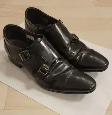 REGAL 37TR 블랙 가죽 더블 몽크 스트랩 비즈니스 슈즈