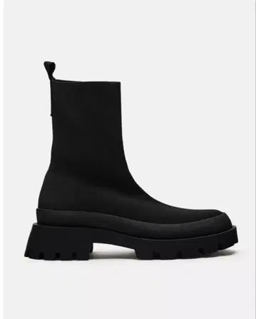 새상품급 [ ZARA ] 트랙 밑창 패브릭 숏부츠