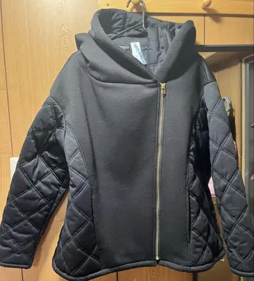 모코아즈 퀼팅 후드 블루종
