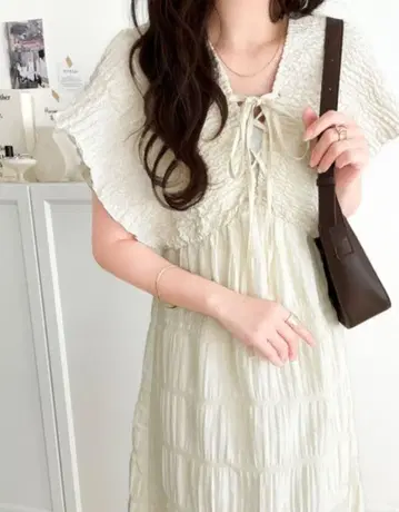 [ mily bilet ] 마조리카 플리츠 개더 사용 플레어 원피스