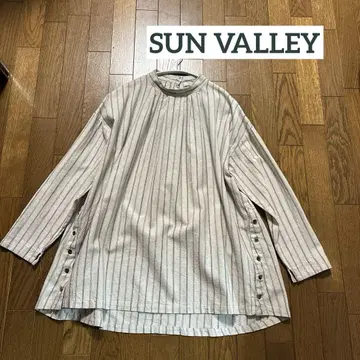 SUN VALLEY 밴드 카라 블라우스 면린넨 코튼 린넨