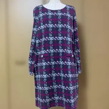 체크 무늬 긴팔 튜닉