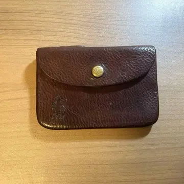 가죽제 접이식 지갑 다크 브라운