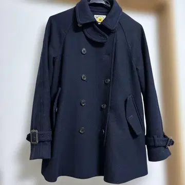 레이빔즈 네이비 더블 브레스트 피 코트