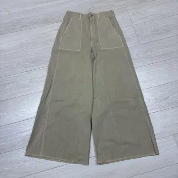 CLOVE 베이지 와이드 팬츠 밴딩 허리