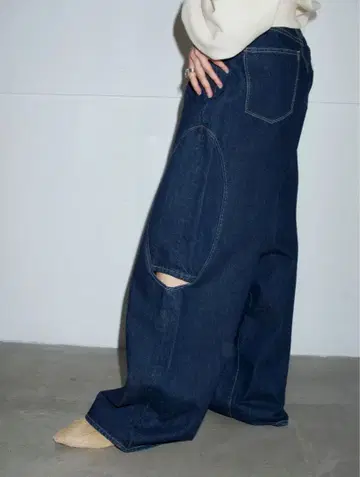 ungrid htage 사이드컷 디자인 루즈 데님