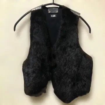 LGB 퍼 x 가죽 콤비 베스트 size 0