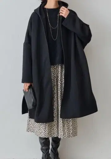 BEARDSLEY 비어즐리 종이상자 후디 코트 블랙