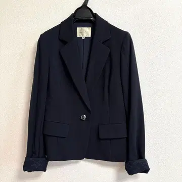 미사용 데뷔 피오레 네이비 테일러드 자켓 레이스 부착 소매 M