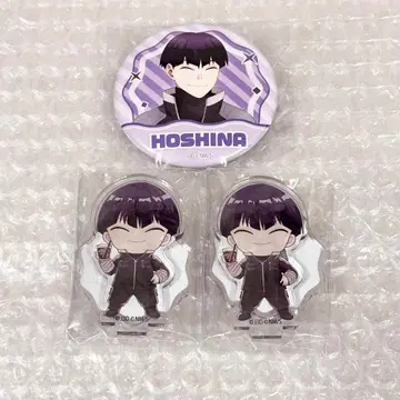 괴수 8호 호시나 소우시로 카페 가챠가챠 아크릴 스탠드 캔뱃지 3점 2