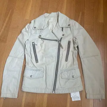 히스테릭 택 포함 블리치 가공 데님 라이더 자켓