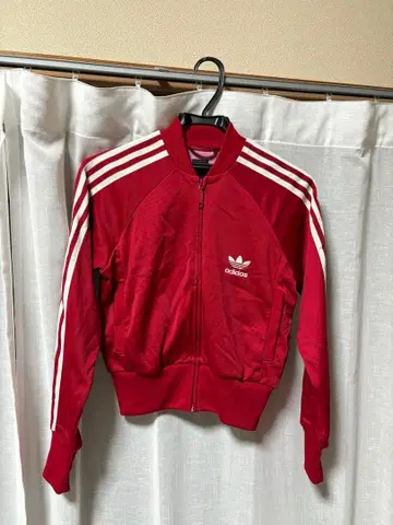 adidas 빨간색 지퍼 저리 트랙 자켓