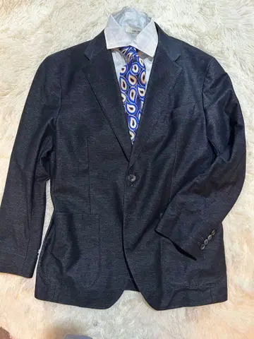 LES MUES 아오키 네이비 테일러드 자켓 워셔블