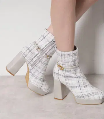 ESPERANZA 스퀘어 트위드 숏부츠