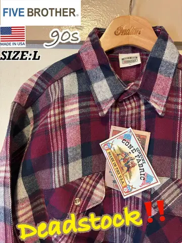 데드스탁 FIVE BROTHER 플란넬 셔츠 90s