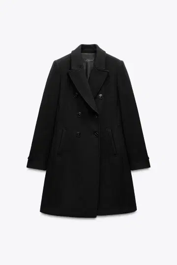 zara 울 블렌드 더블 브레스트 코트