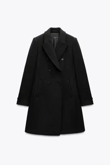 zara 울 블렌드 더블 브레스트 코트