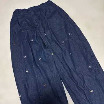 Rastart HOME MADE 고양이 하트 자수 데님 청바지