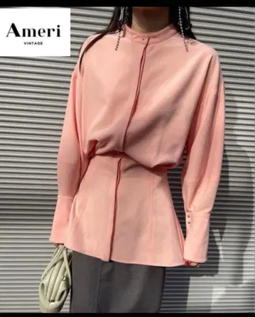 [ Ameri ] UND WAIST BLOUSING BLOUSE