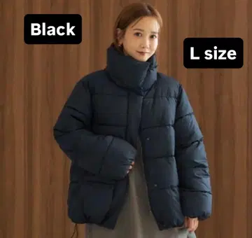 시마무라 GU 유니클로 다나카 리나 x 복숭아 다운 자켓 아우터 L 블랙