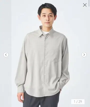 그린 레이블 릴랙싱 셔츠 L 라이트 그레이