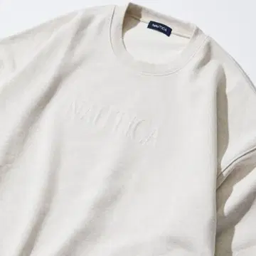 NAUTICA 스티치 스몰 로고 크루넥 맨투맨