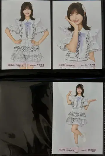 HKT48 싱글 반팔 천사 회장 브로마이드 이자와 미유 3장 컴프