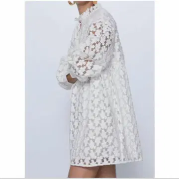 ZARA 플라워 레이스 원피스 화이트