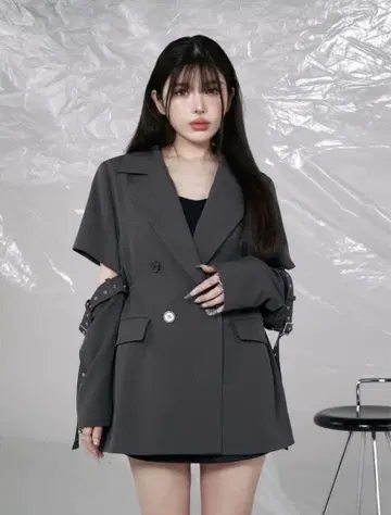 다리치 darich 컷 아웃 디자인 드로스트 자켓