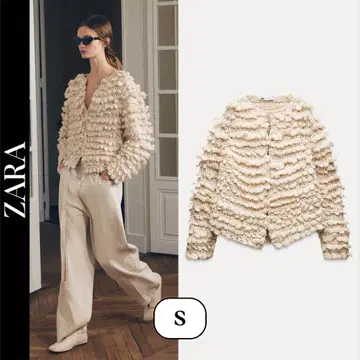 ZARA 자라 텍스처 니트 가디건 S